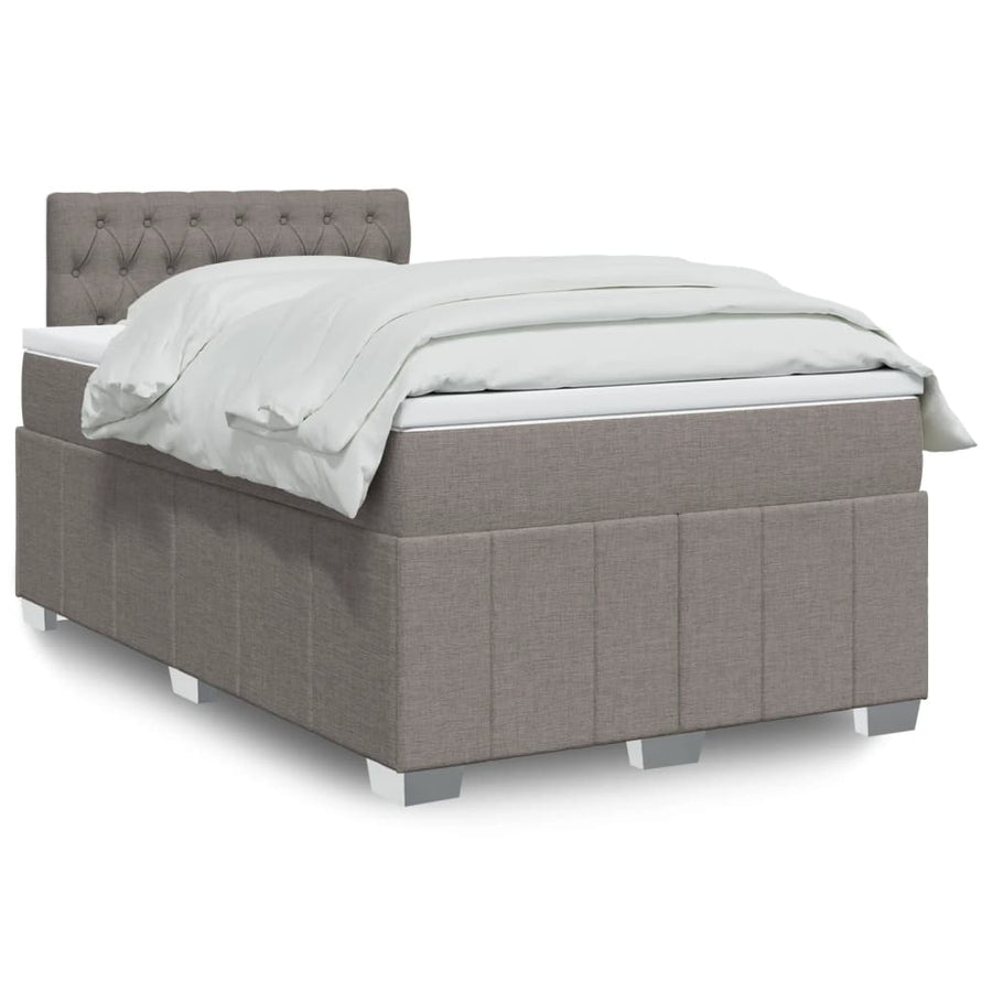 Boxspring met matras stof taupe 120x190 cm
