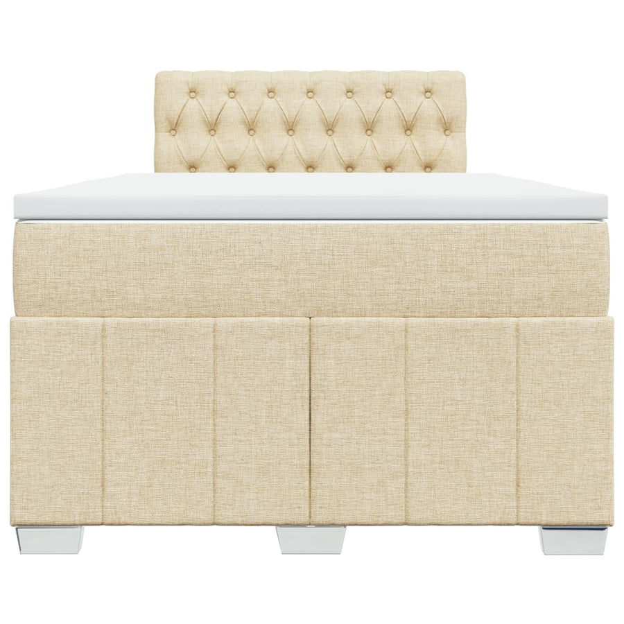 Boxspring met matras stof crèmekleurig 120x190 cm