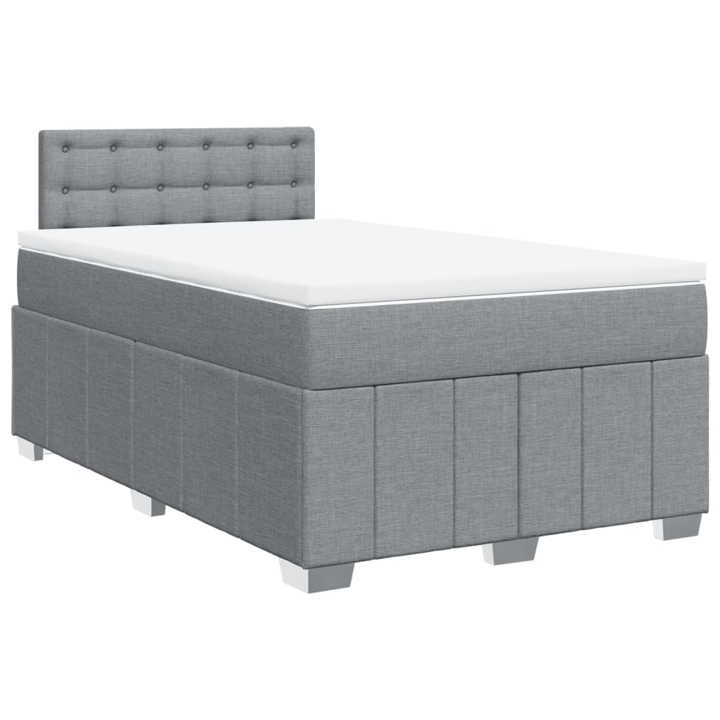 Boxspring met matras stof lichtgrijs 120x190 cm