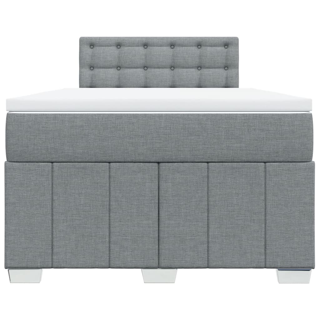 Boxspring met matras stof lichtgrijs 120x190 cm