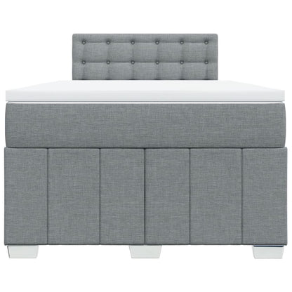 Boxspring met matras stof lichtgrijs 120x190 cm