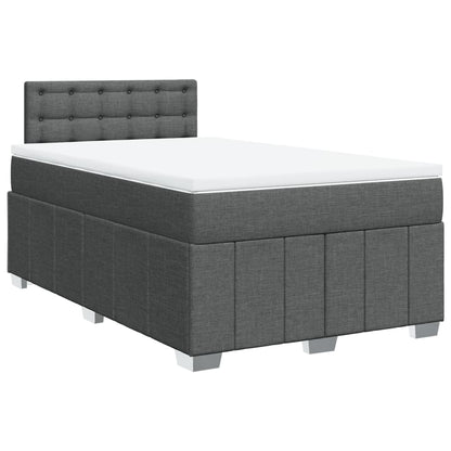 Boxspring met matras stof donkergrijs 120x190 cm