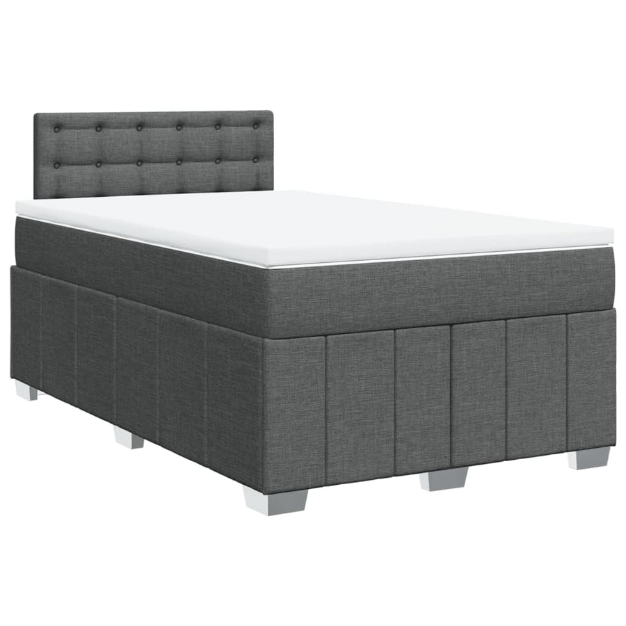 Boxspring met matras stof donkergrijs 120x190 cm