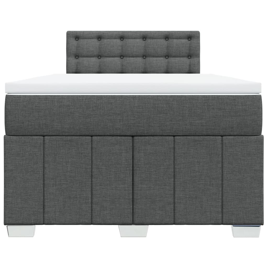 Boxspring met matras stof donkergrijs 120x190 cm