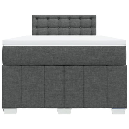 Boxspring met matras stof donkergrijs 120x190 cm