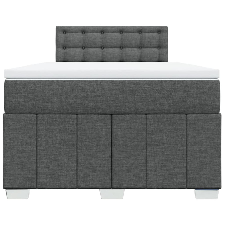 Boxspring met matras stof donkergrijs 120x190 cm