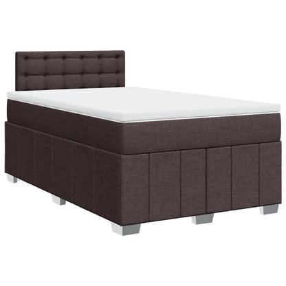 Boxspring met matras stof donkerbruin 120x190 cm