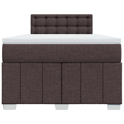 Boxspring met matras stof donkerbruin 120x190 cm