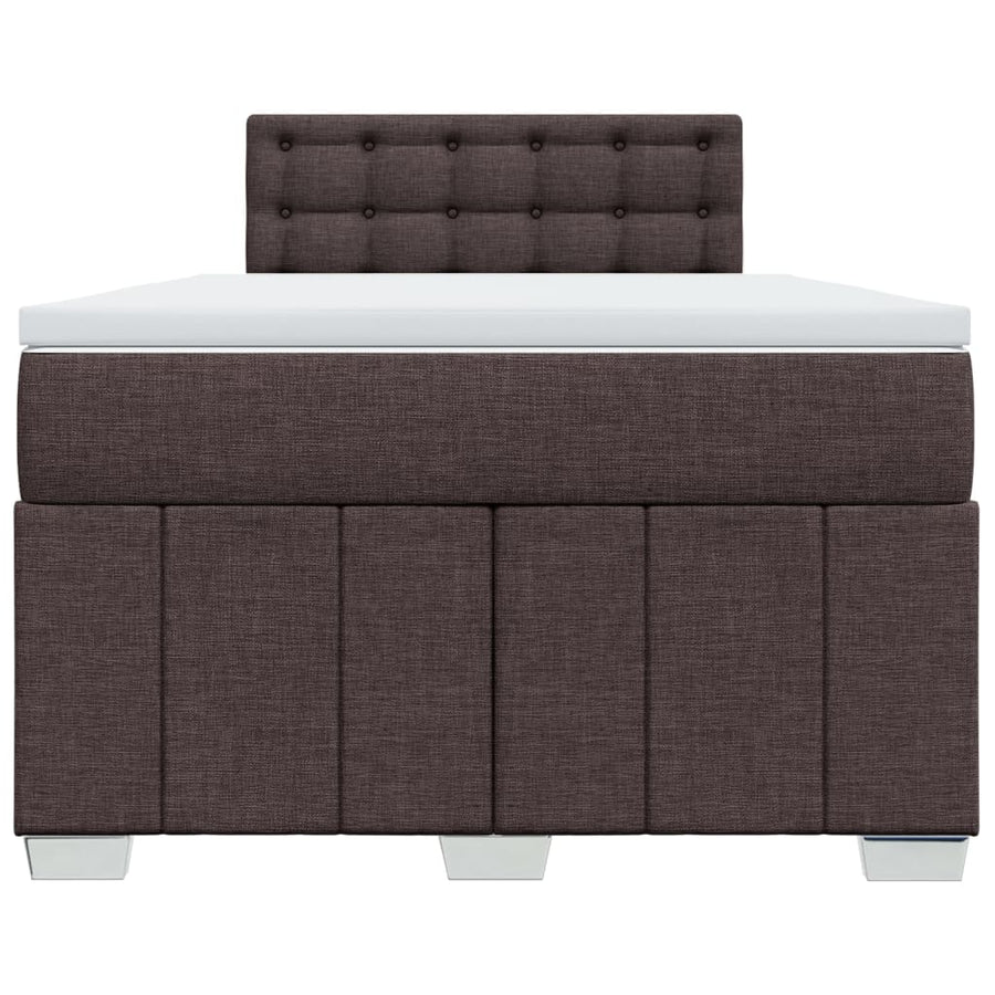 Boxspring met matras stof donkerbruin 120x190 cm