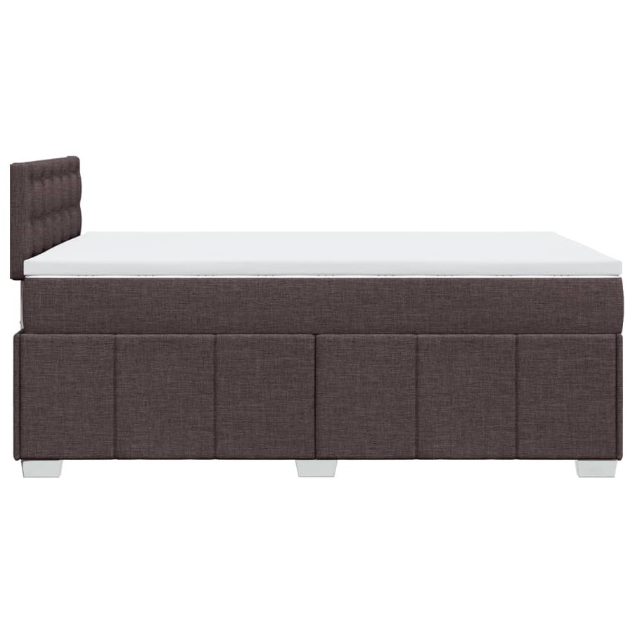 Boxspring met matras stof donkerbruin 120x190 cm