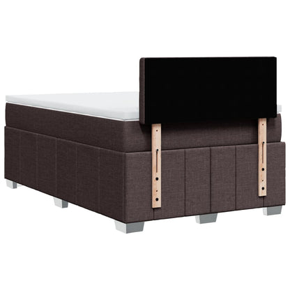 Boxspring met matras stof donkerbruin 120x190 cm