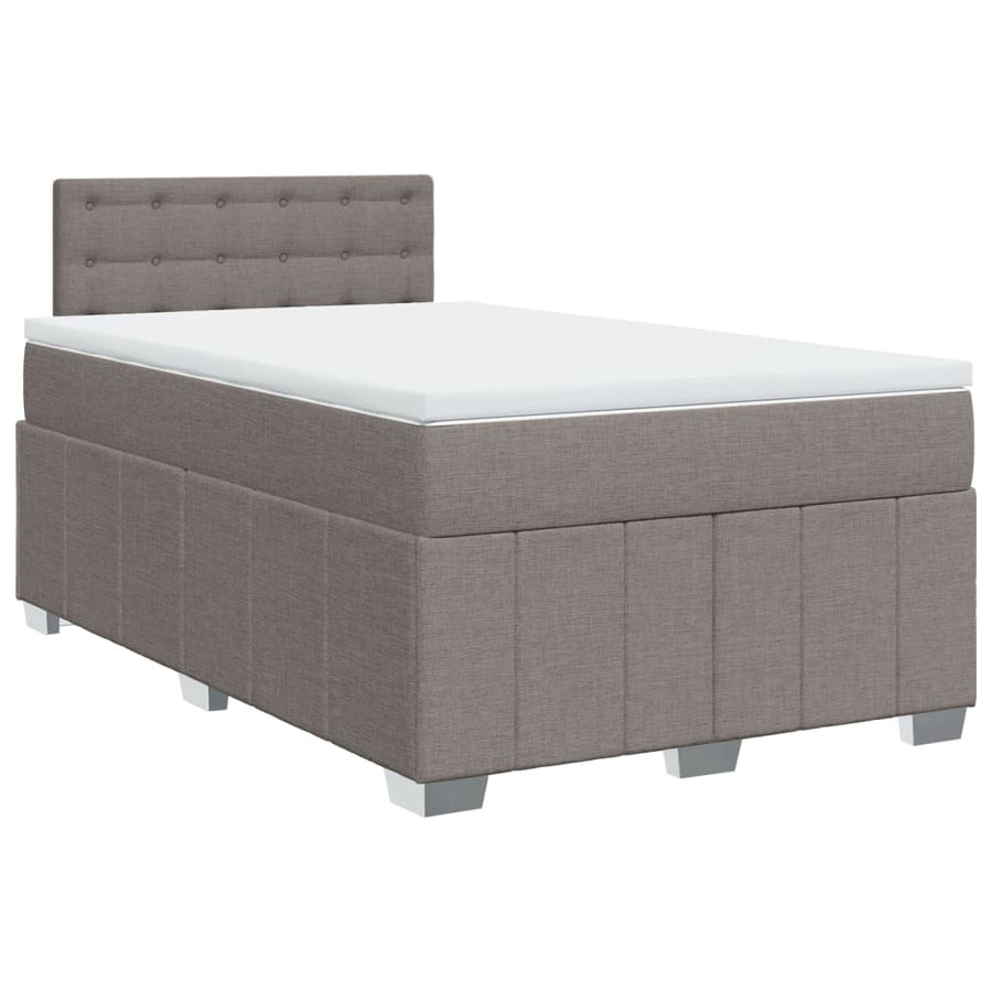 Boxspring met matras stof taupe 120x190 cm