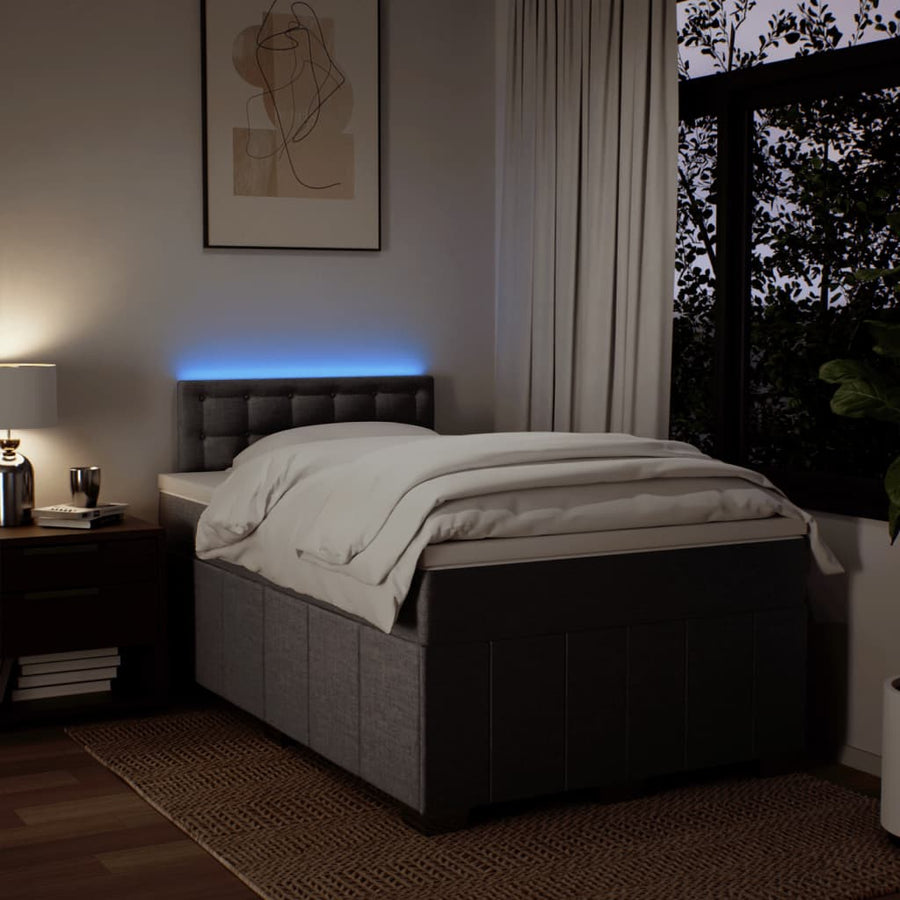 Boxspring met matras stof taupe 120x190 cm