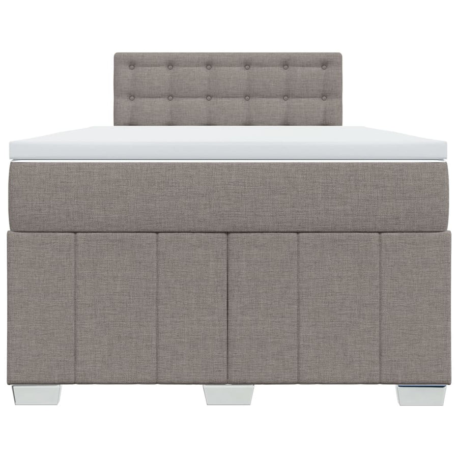 Boxspring met matras stof taupe 120x190 cm
