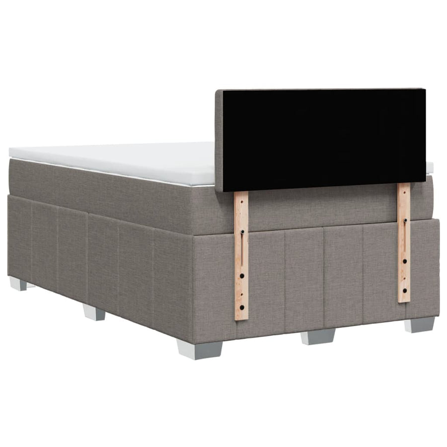 Boxspring met matras stof taupe 120x190 cm