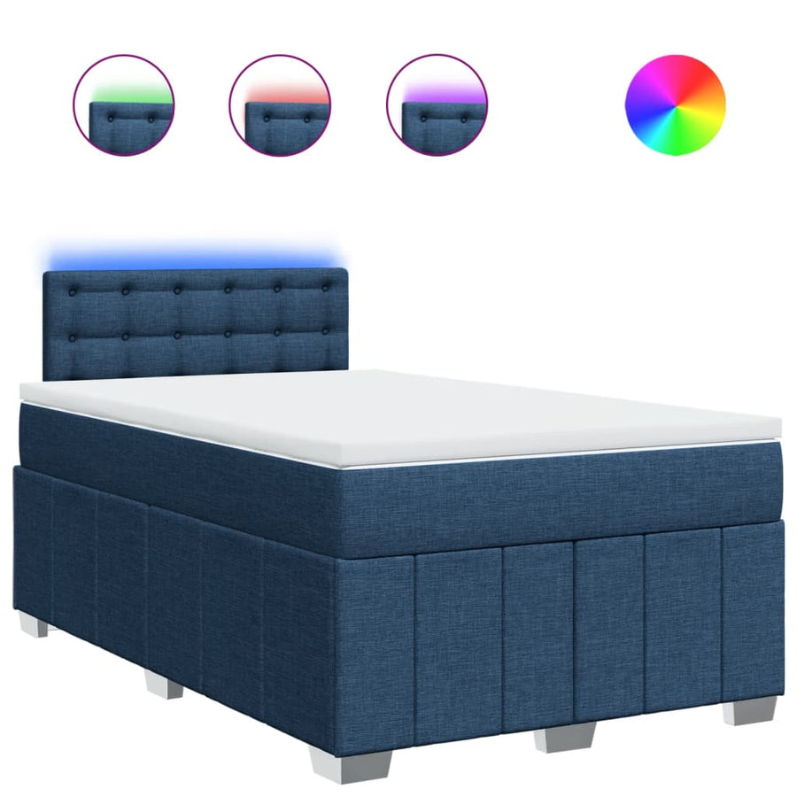 Boxspring Met Matras Stof 120 x 190 cm Blauw