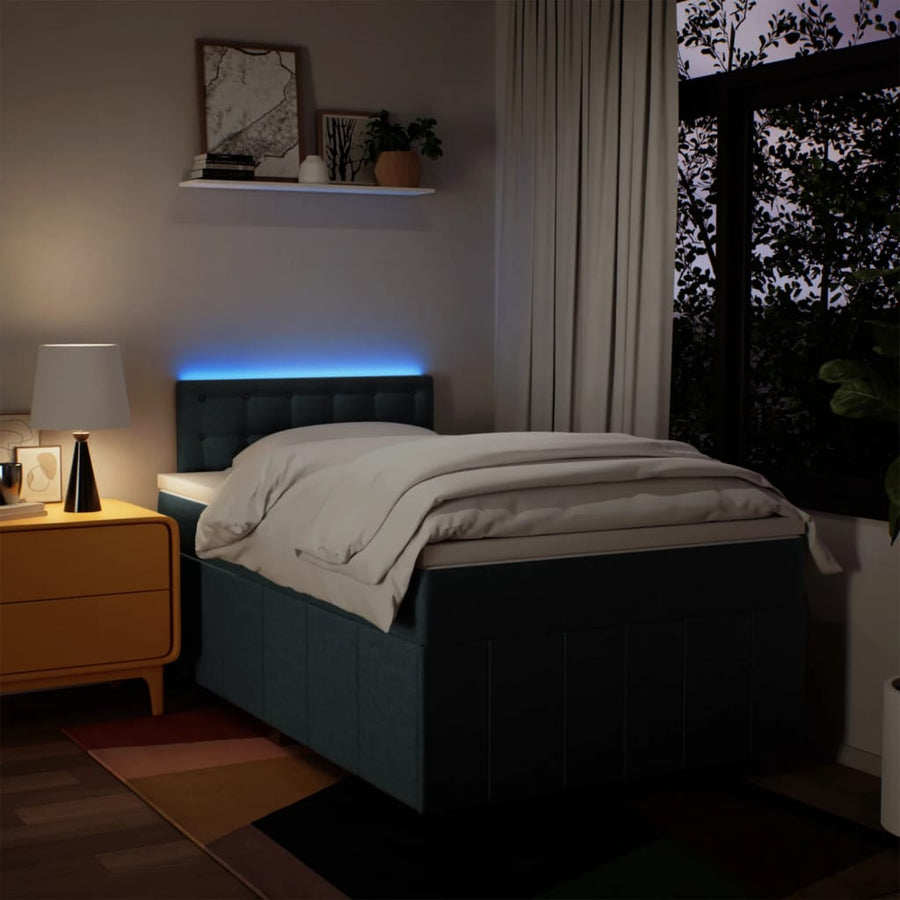 Boxspring Met Matras Stof 120 x 190 cm Blauw