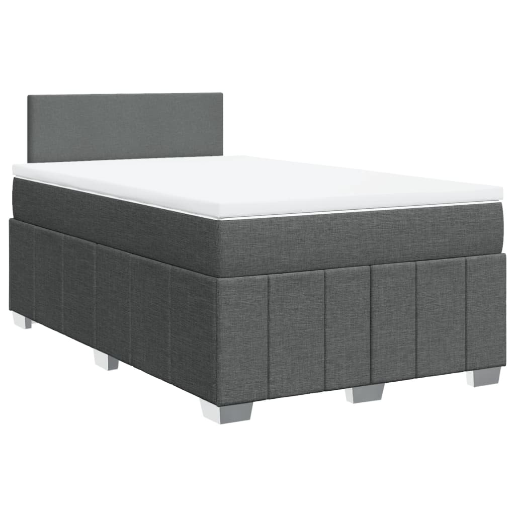 Boxspring met matras stof donkergrijs 120x200 cm