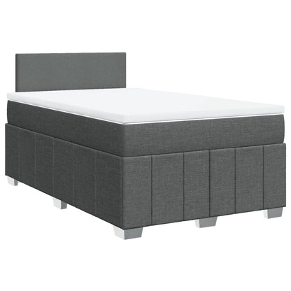 Boxspring met matras stof donkergrijs 120x200 cm