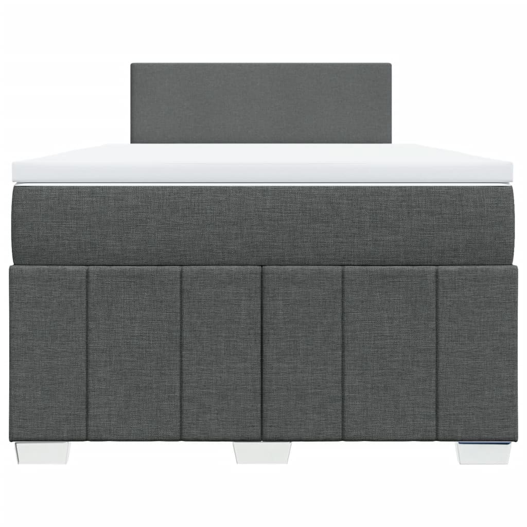 Boxspring met matras stof donkergrijs 120x200 cm