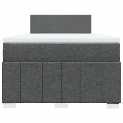 Boxspring met matras stof donkergrijs 120x200 cm