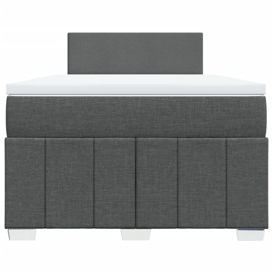 Boxspring met matras stof donkergrijs 120x200 cm