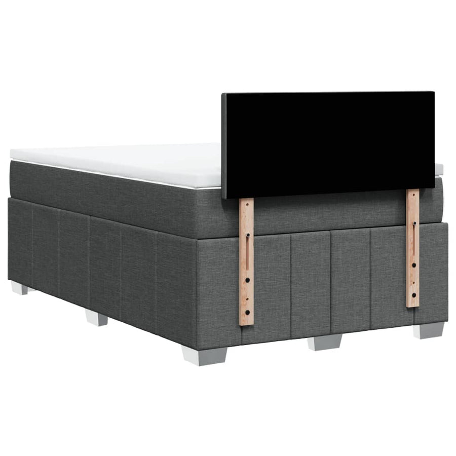 Boxspring met matras stof donkergrijs 120x200 cm