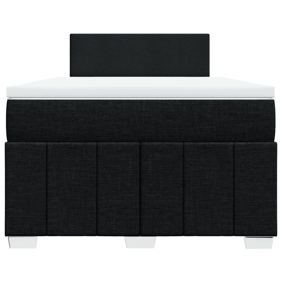 Boxspring met matras stof zwart 120x200 cm