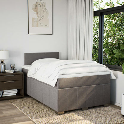 Boxspring met matras stof taupe 120x200 cm