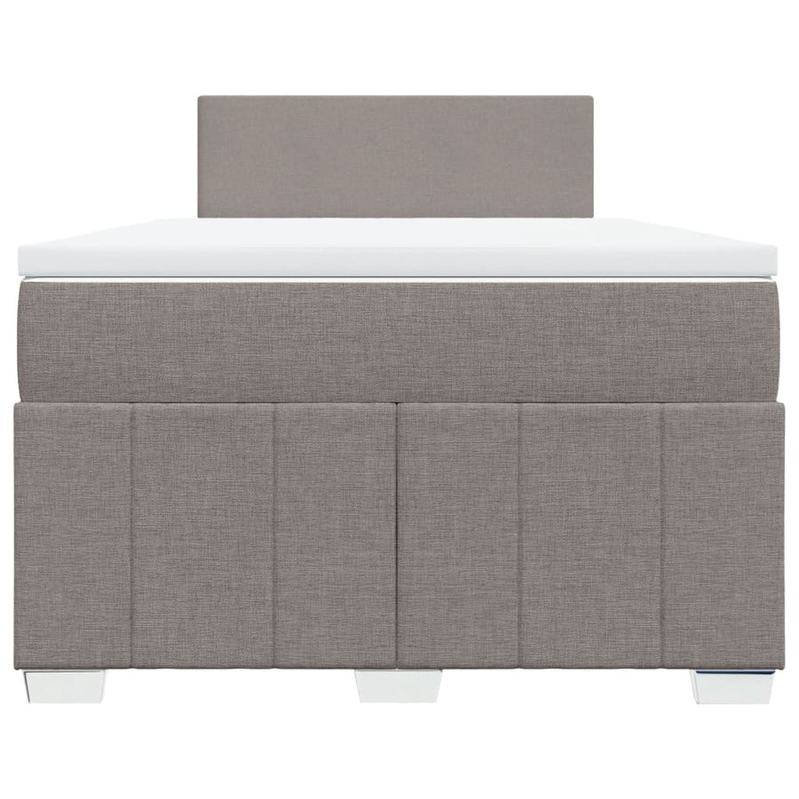 Boxspring met matras stof taupe 120x200 cm