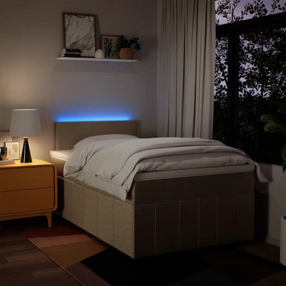 Boxspring met matras stof crèmekleurig 120x200 cm