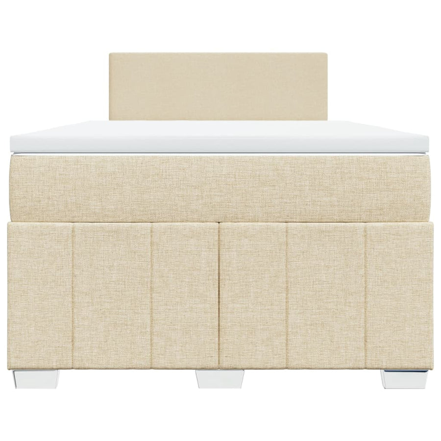 Boxspring met matras stof crèmekleurig 120x200 cm