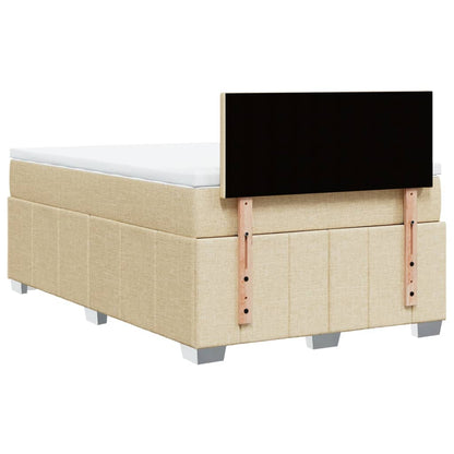 Boxspring met matras stof crèmekleurig 120x200 cm