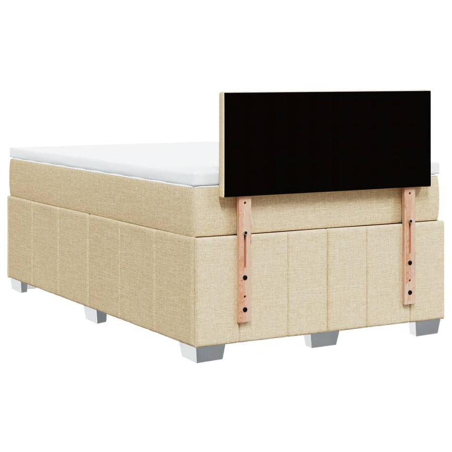 Boxspring met matras stof crèmekleurig 120x200 cm