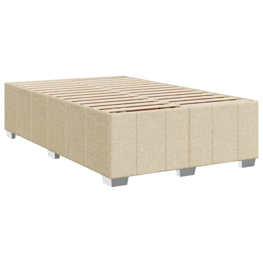 Boxspring met matras stof crèmekleurig 120x200 cm