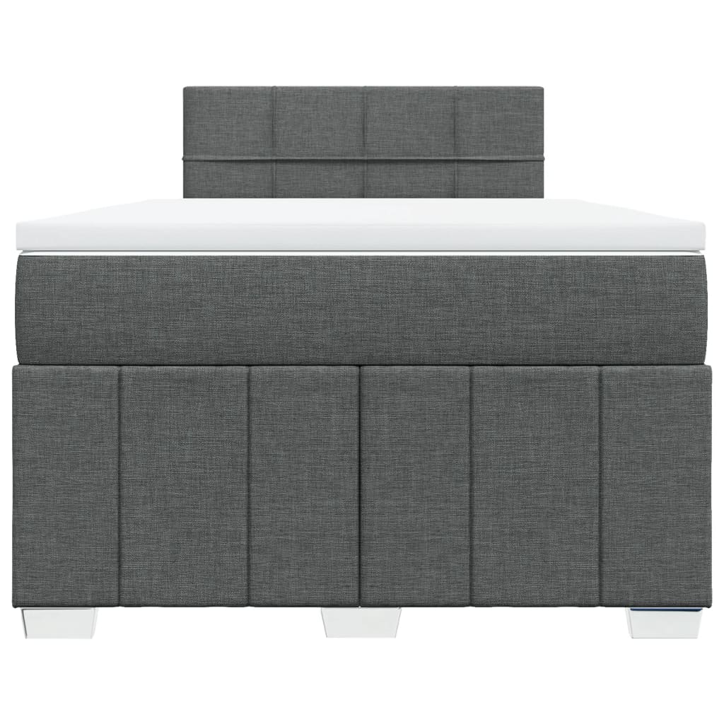 Boxspring met matras stof donkergrijs 120x200 cm