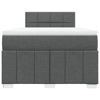 Boxspring met matras stof donkergrijs 120x200 cm