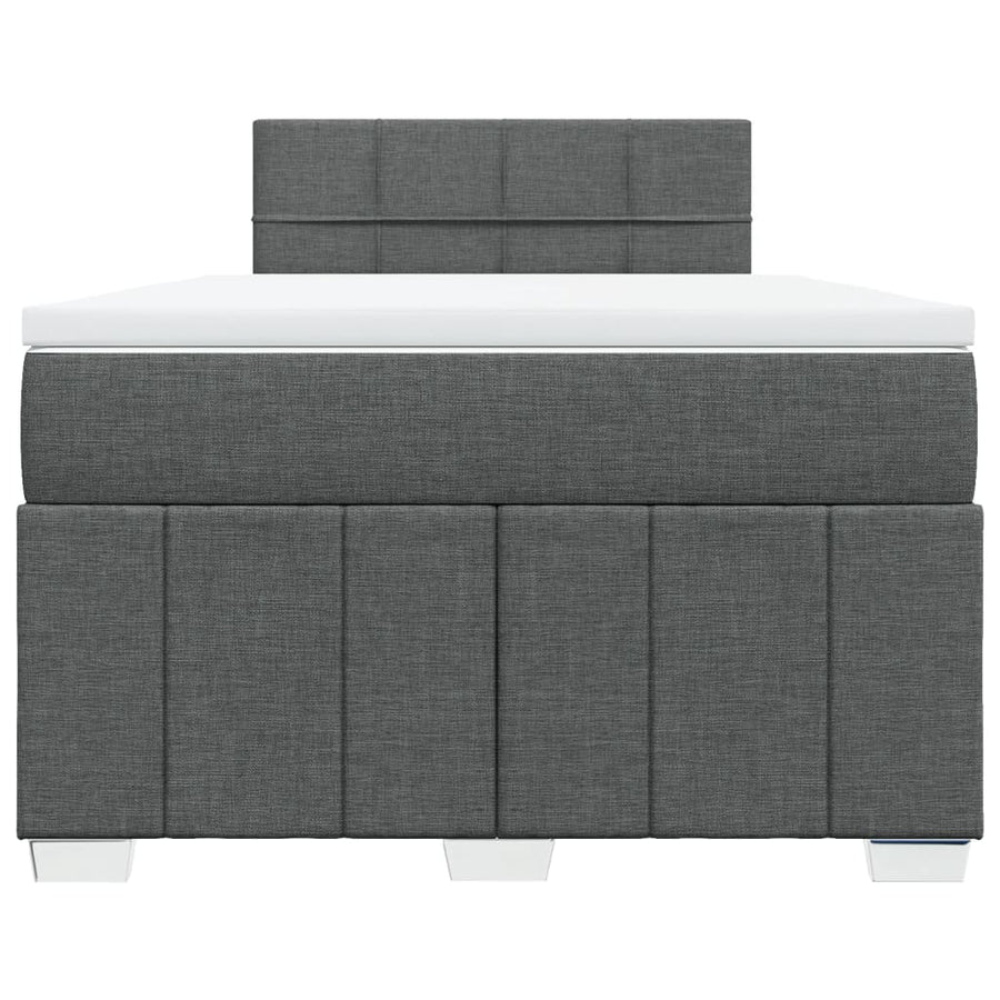 Boxspring met matras stof donkergrijs 120x200 cm
