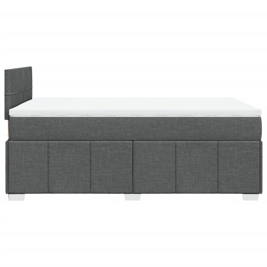Boxspring met matras stof donkergrijs 120x200 cm