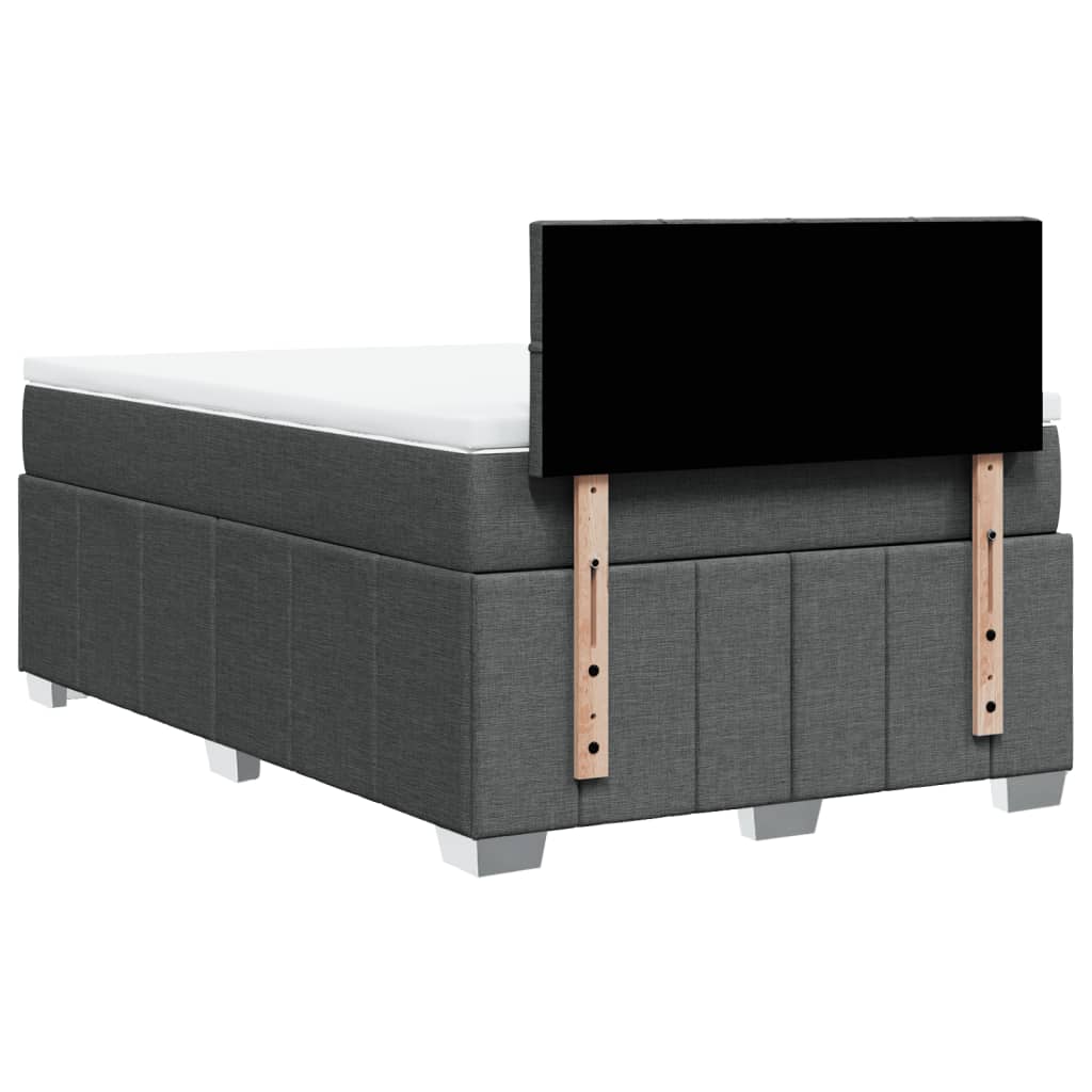 Boxspring met matras stof donkergrijs 120x200 cm