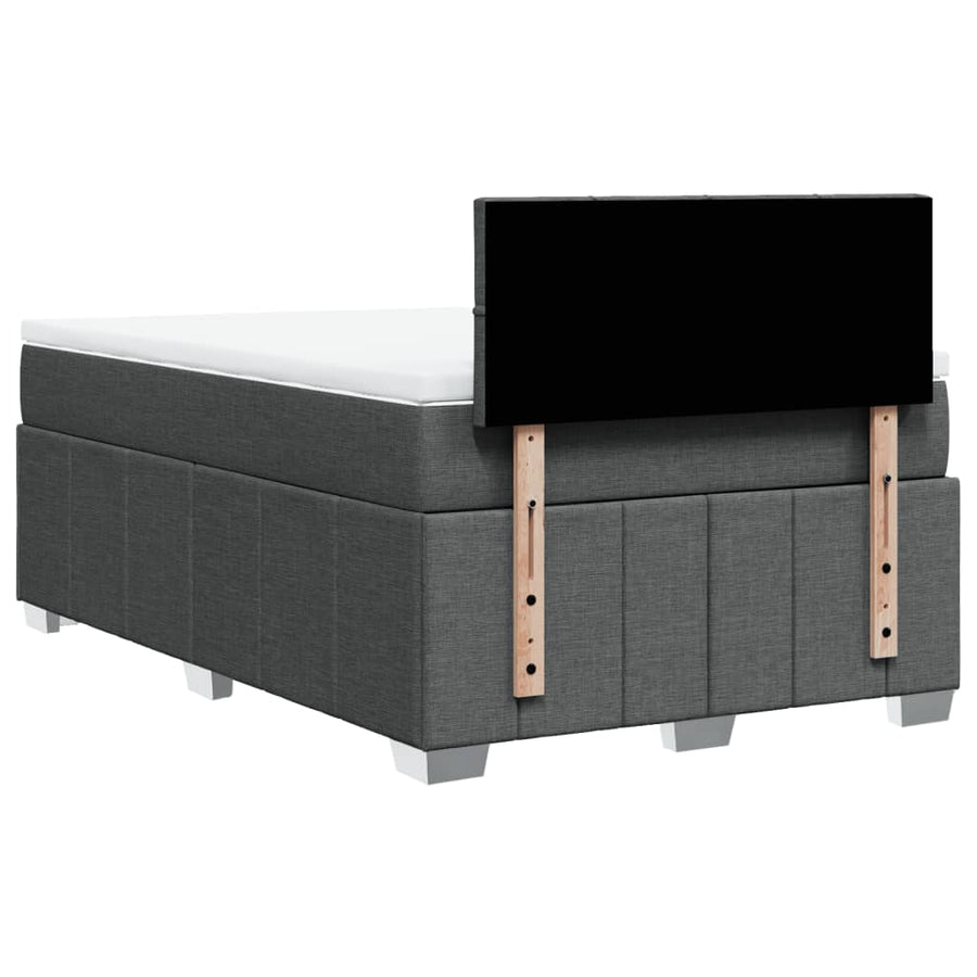 Boxspring met matras stof donkergrijs 120x200 cm
