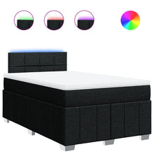 Boxspring met matras stof zwart 120x200 cm