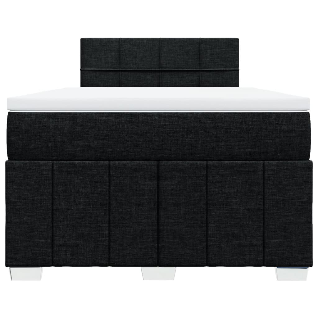 Boxspring met matras stof zwart 120x200 cm