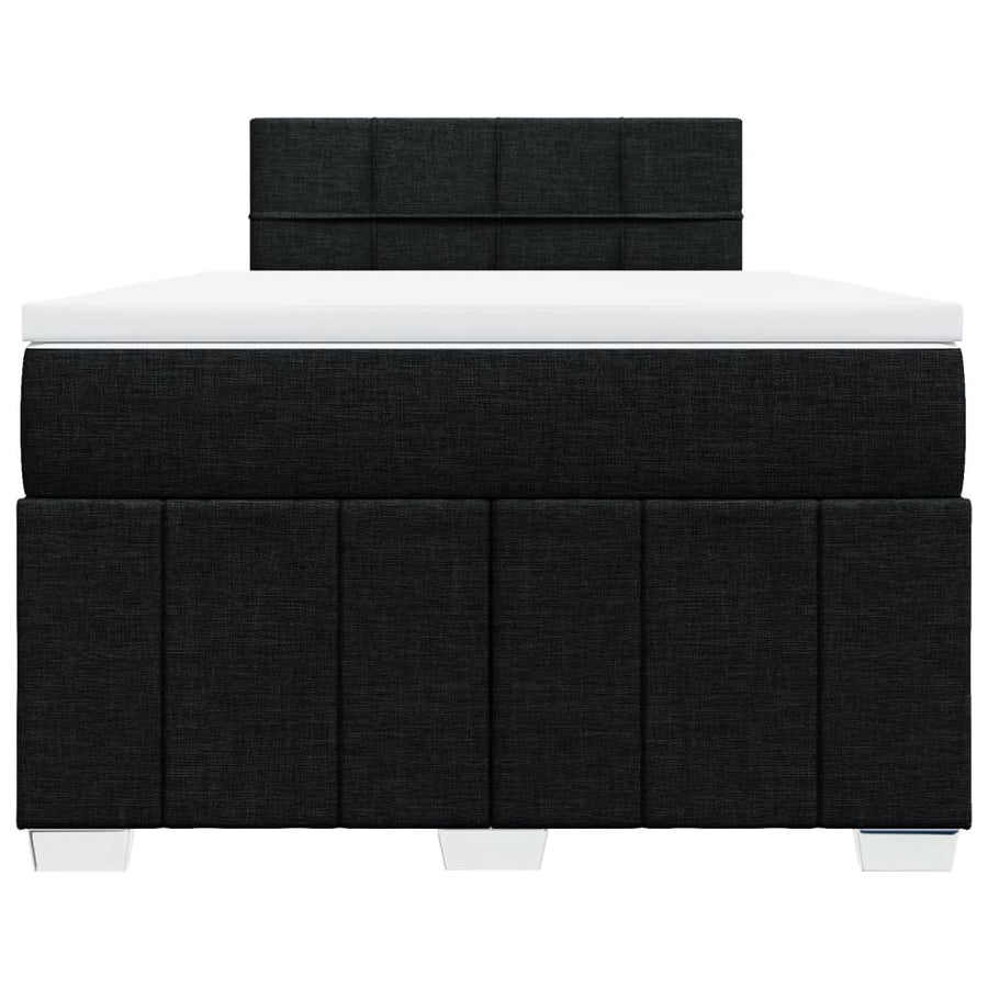 Boxspring met matras stof zwart 120x200 cm