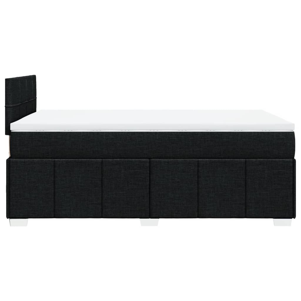 Boxspring met matras stof zwart 120x200 cm