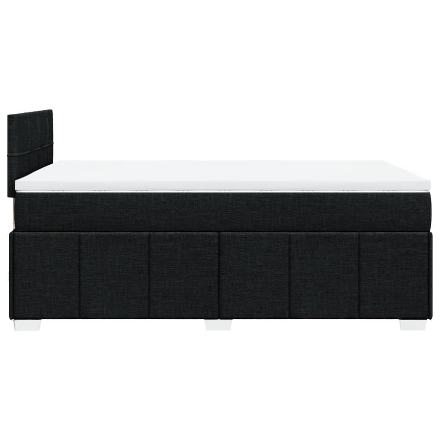 Boxspring met matras stof zwart 120x200 cm