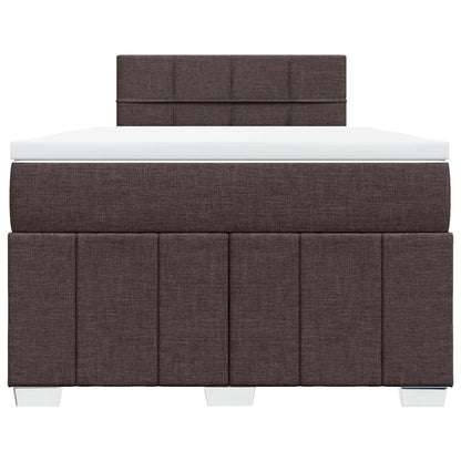 Boxspring met matras stof donkerbruin 120x200 cm