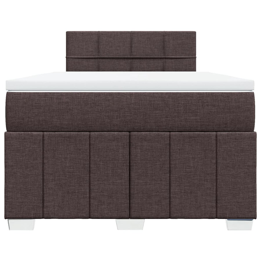 Boxspring met matras stof donkerbruin 120x200 cm