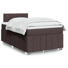 Box spring bed with dark brown fabric mattress 120x200 cm