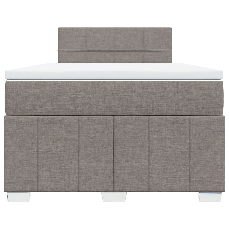 Boxspring met matras stof taupe 120x200 cm